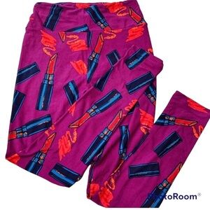 Barbiecore Vintage LuLaRoe Fuschia  Purple Lipstick Valentine’s Leggings